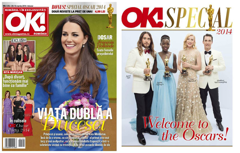OK! Magazine Romania ~~ Coperta: Kate Middleton ~~ 6 Martie 2014