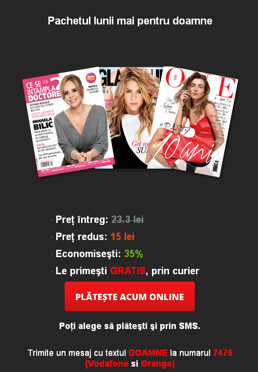 Pachet Mediafax de 3 reviste pentru doamne: Glamour, CSID si The One ~~ Pret: 15 lei ~~ Editiile de Mai 2014