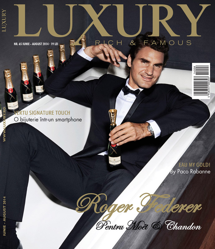 Luxury Romania ~~ Coperta: Roger Federer ~~ Iunie-August 2014 ~~ Pret: 19 lei