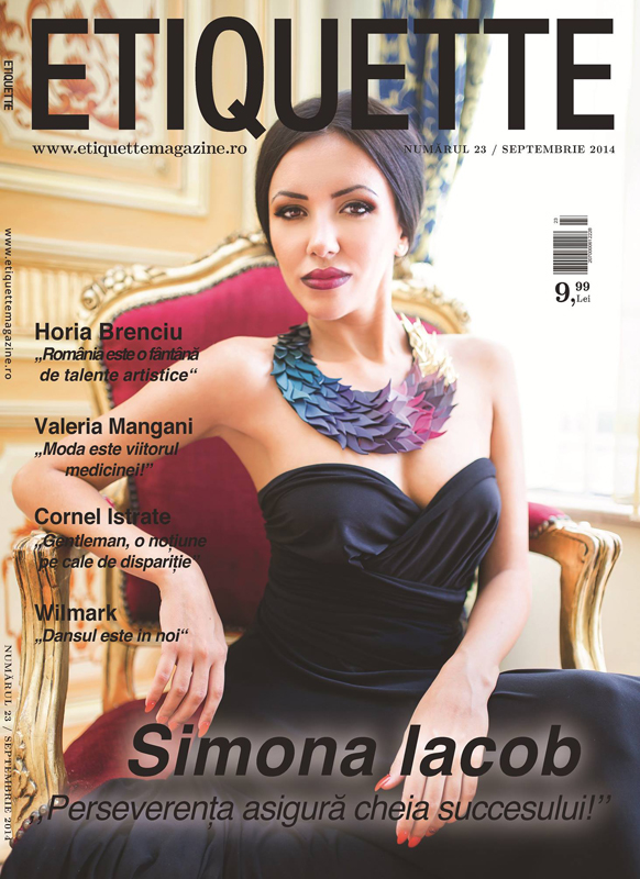 Etiquette Magazine ~~ Coperta: Simona Iacob ~~ Septembrie 2014