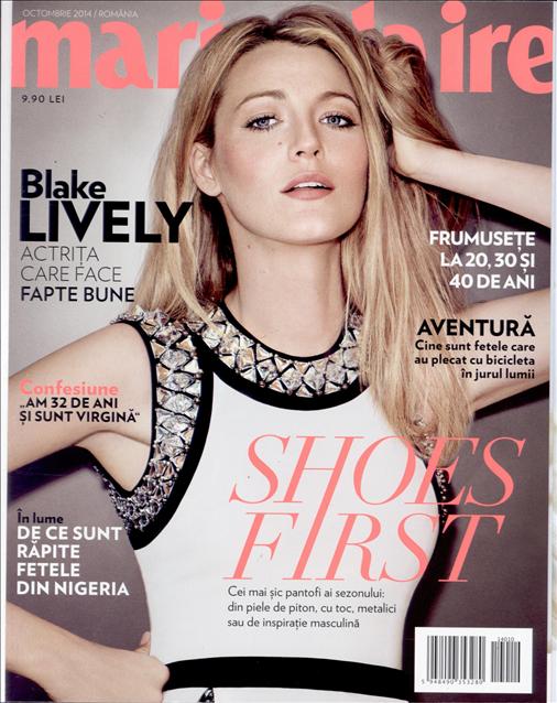 Marie Claire Romania ~~ Coperta: Blake Lively ~~ Octombrie 2014