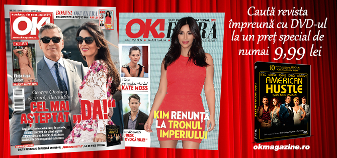 OK! Magazine Romania ~~ Coperta: George Clooney ~~ Cadou: DVD cu film ~~ 3 Octombrie 2014 ~~ Pret: 10 lei