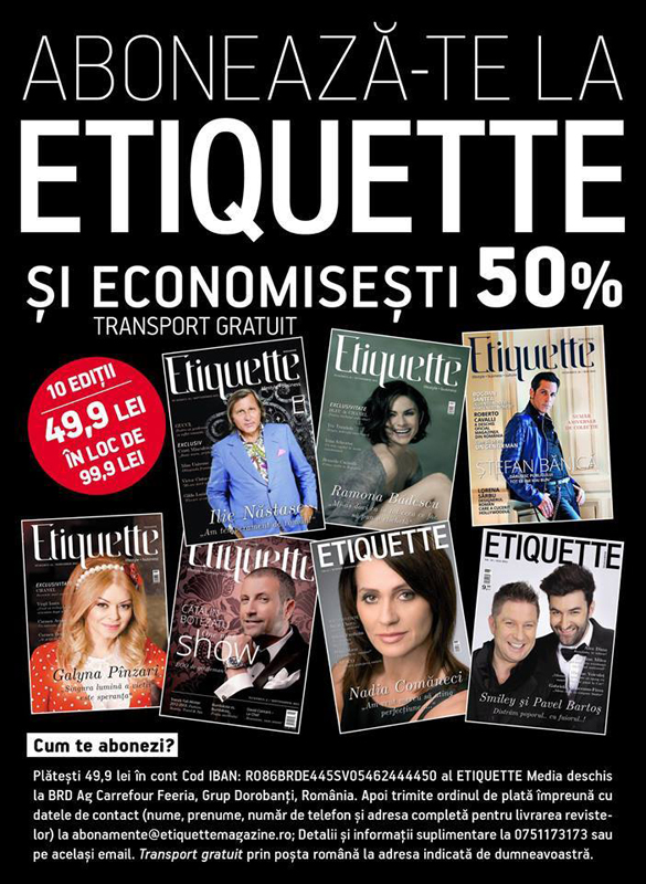 Oferta de abonament la revista Etiquette ~~ Noiembrie 2014