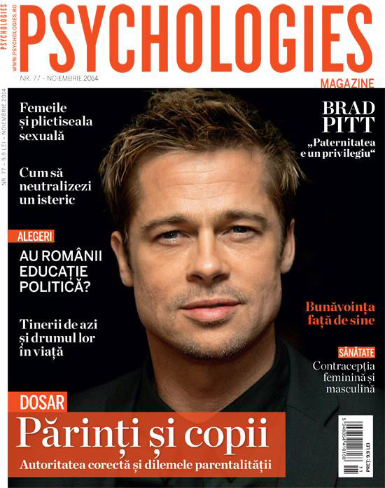 Psychologies Romania ~~ Coperta: Brad Pitt ~~ Noiembrie 2014