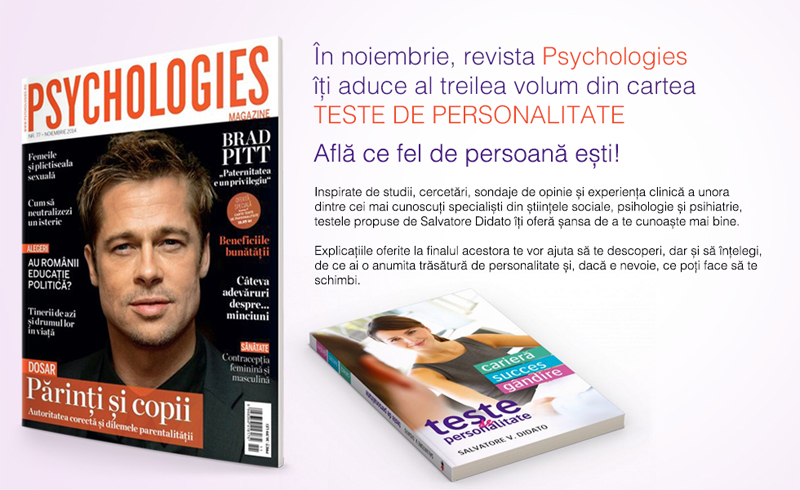 Promo pentru revista PSYCHOLOGIES ROMANIA, editia de Noiembrie 2014 ~~ Pret pachet: 17 lei
