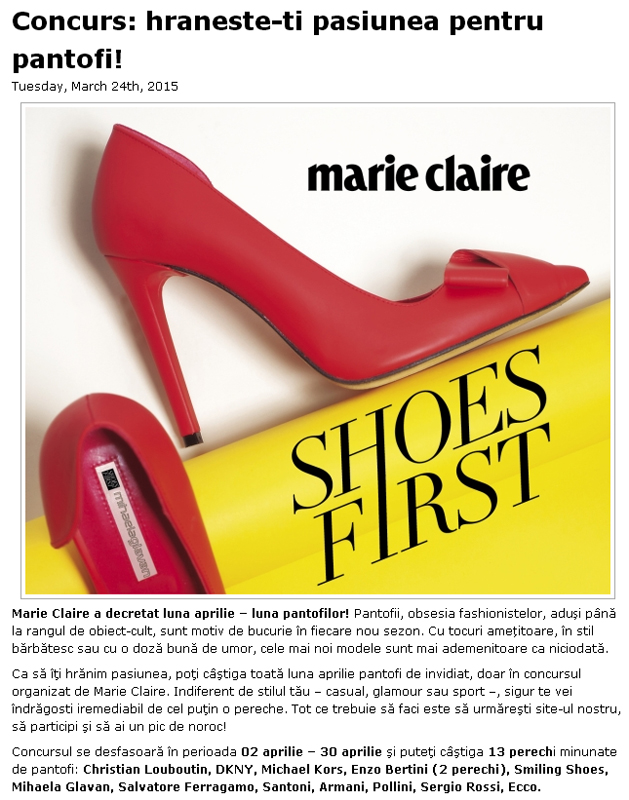 Campania Shoes First by Marie Claire Romania ~~ Aprilie 2015