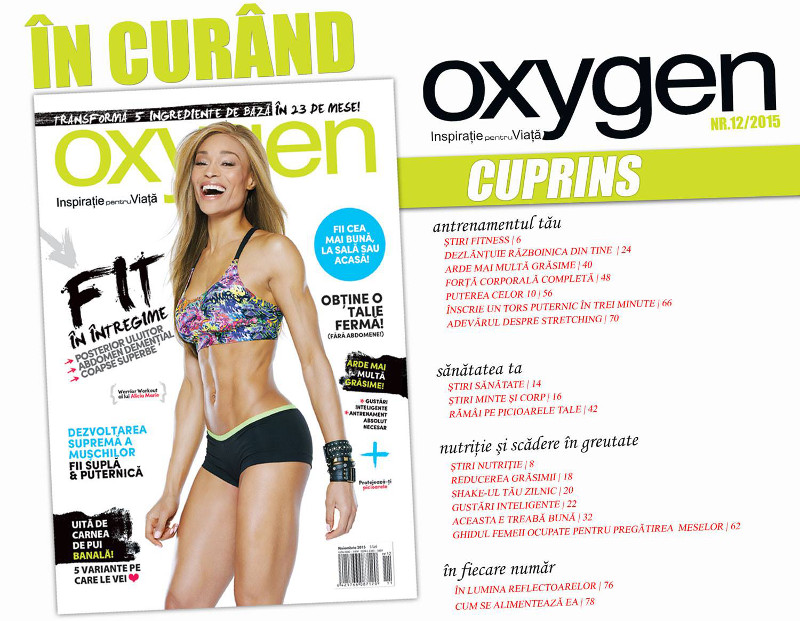 Oxygen Magazine Romania ~~ Coperta: Alicia Marie ~~ Noiembrie-Decembrie 2015