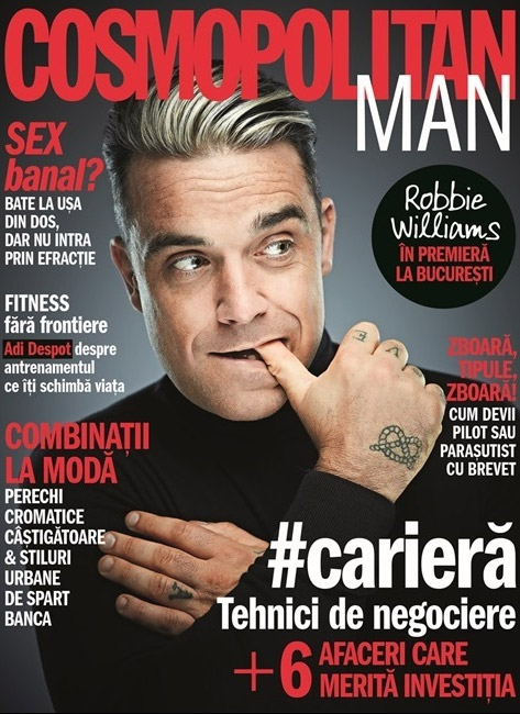 Cosmopolitan MAN ~~ Coperta: Robbie Williams ~~ Primavara 2015 ~~ Pret: 9 lei