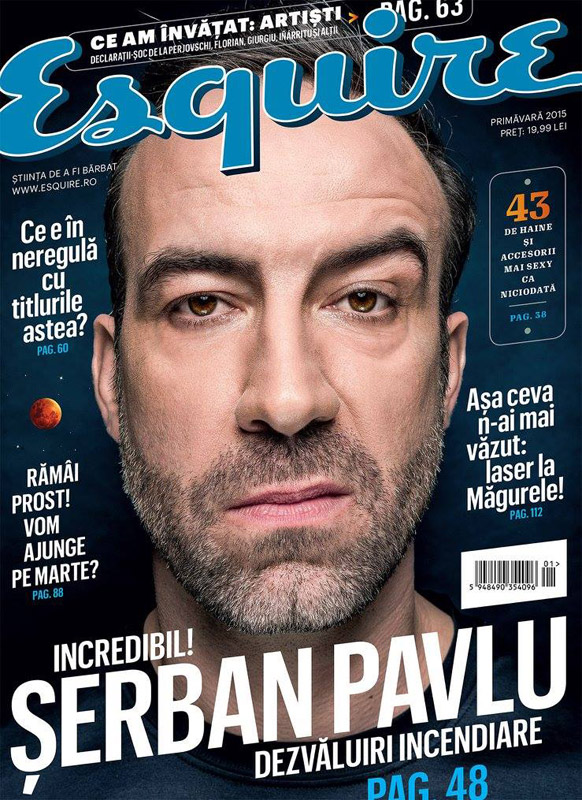 Esquire Romania ~~ Coperta: Serban Pavlu ~~ Primavara 2015 ~~ Pret: 20 lei