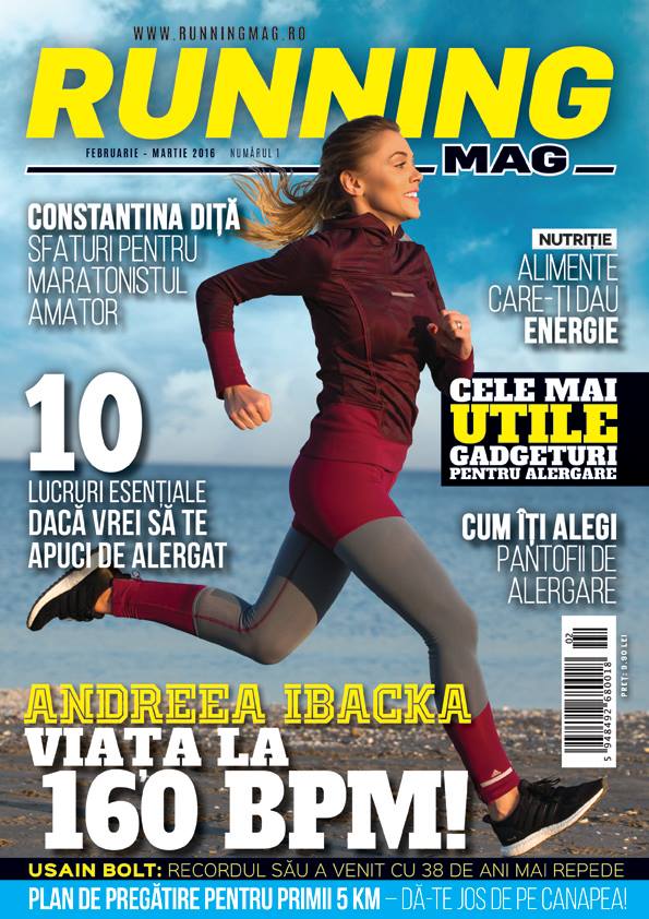 Running Mag ~~ Coperta: Andreea Ibacka ~~ Nr 1 Februarie-Martie 2016 ~~ Pret: 10 lei