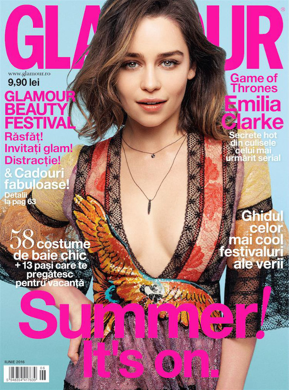 Glamour Romania ~~ Coperta: Emilia Clarke ~~ Iunie 2016