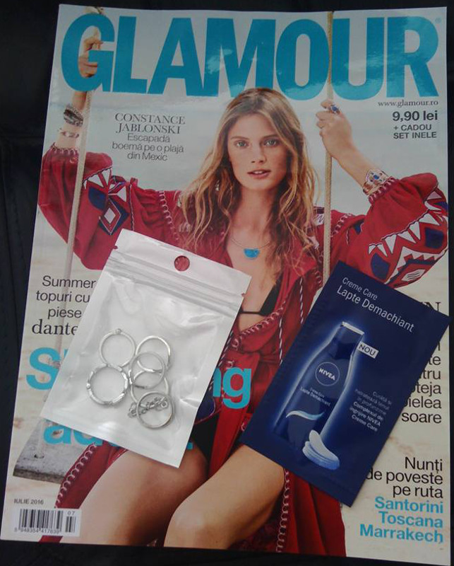 Inserturile editiei de Iulie a revistei Glamour Romania ~~ Pret pachet: 10 lei