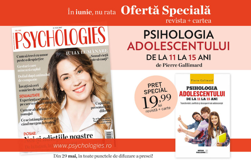 Promo pentru editia de Iunie 2017 a revistei Psychologies Magazine Romania ~~ Pret pachet revista + carte:  20 lei