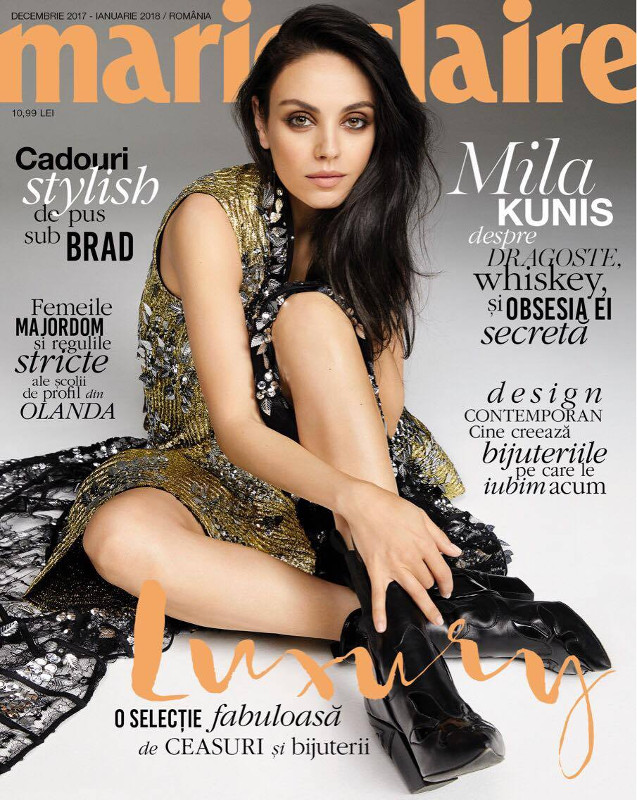 Marie Claire Magazine Romania ~~  Coperta: Mila Kunis ~~ Decembrie 2017 - Ianuarie 2018