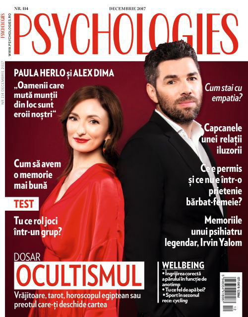 Psychologies Magazine Romania ~~  Coperta: Paula Herlo si Alex Dima ~~ Decembrie 2017