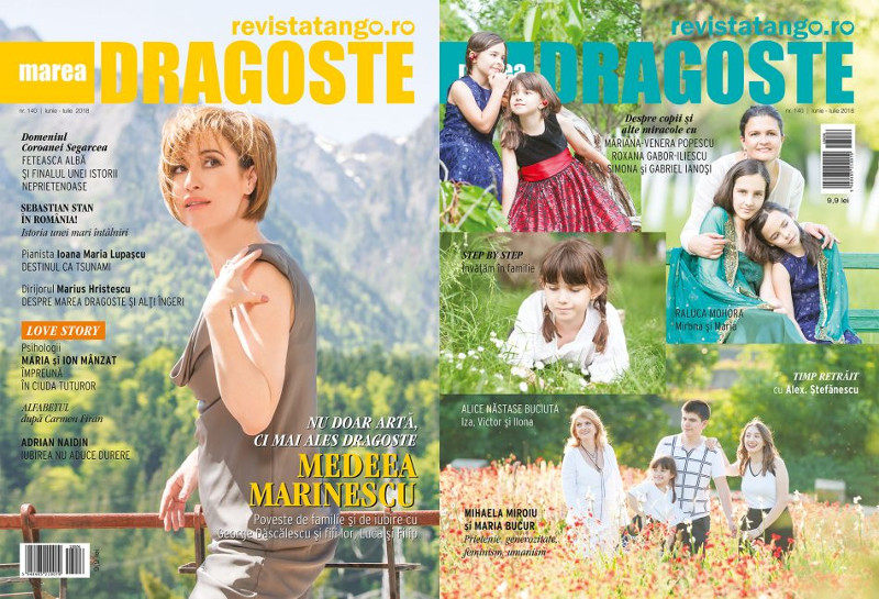 Marea Dragoste/ RevistaTango.ro ~~ Coperta: Medeea Marinescu, Raluca Mohora, Alice Năstase Buciuta și copiii ~~ Iunie-Iulie 2018