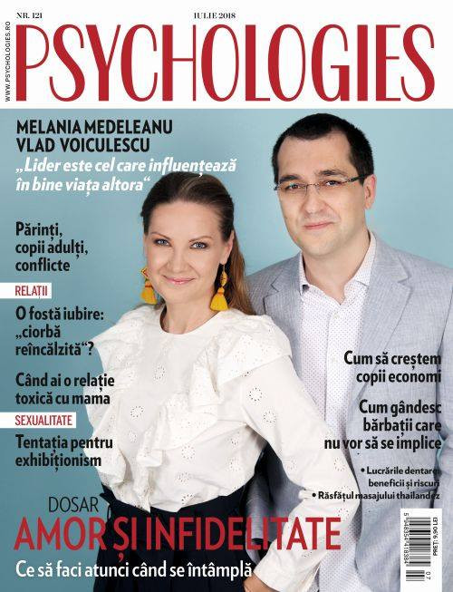 Psychologies Magazine Romania ~~ Coperta: Melania Medeleanu si Vlad Voiculescu ~~ Iulie 2018
