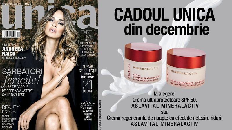 Promo revista Unica si Aslavital ~~ Decembrie 2018 ~~ Pret pachet: 15 lei