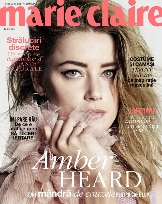 Marie Claire Romania ~~ Coperta: Amber Heard ~~ Februarie 2019