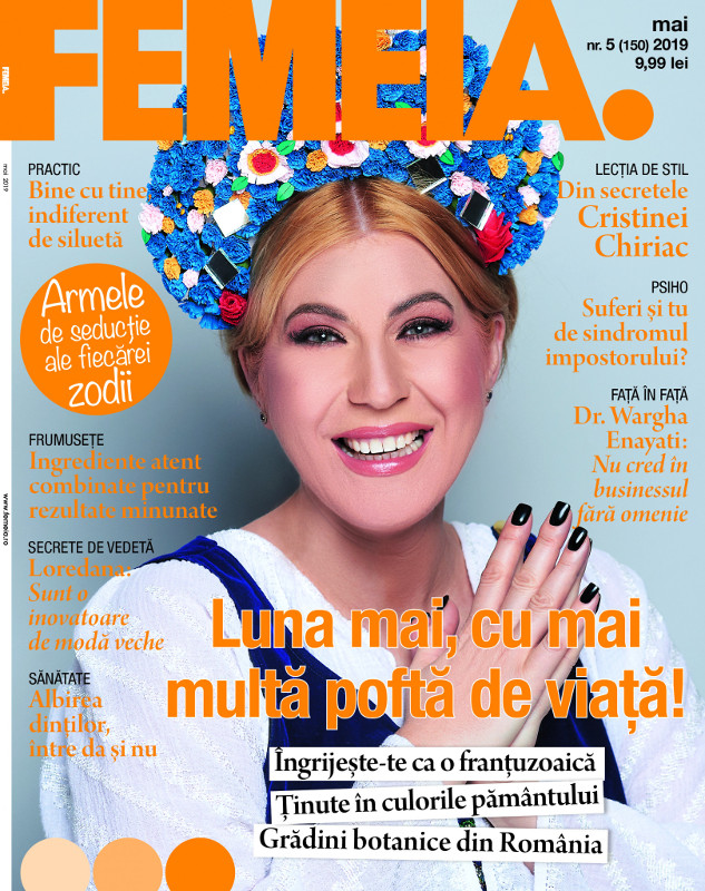 Revista FEMEIA. ~~ Coperta: Cristina Chiriac ~~ Mai 2019