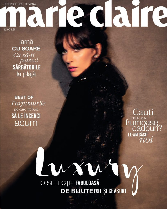 Marie Claire Magazine Romania ~~ Coperta: Zooey Deschanel ~~ Decembrie 2019