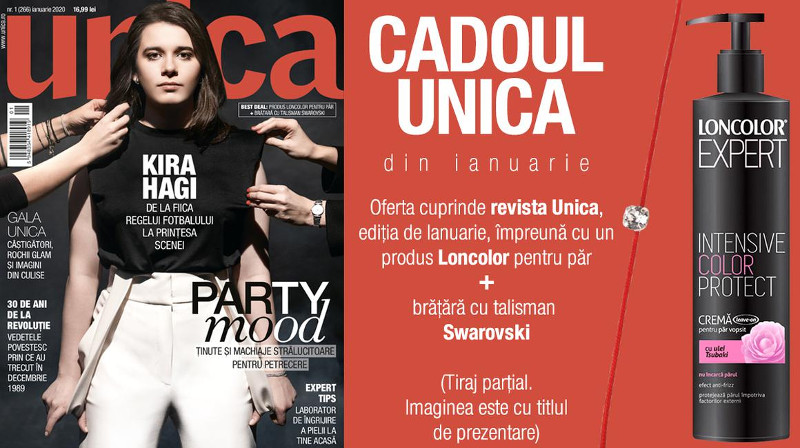 Promo editia de Ianuarie 2020 a revistei Unica ~~ Pret pachet Unica+ Loncolor: 17 lei
