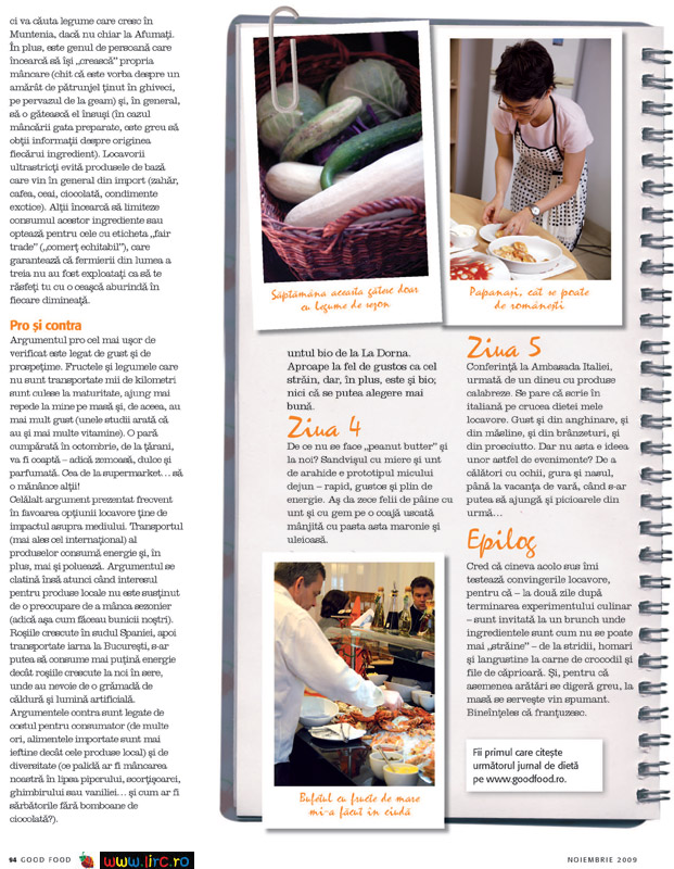 Good Food Romania ~~ Jurnal de dieta ~~ Noiembrie 2009