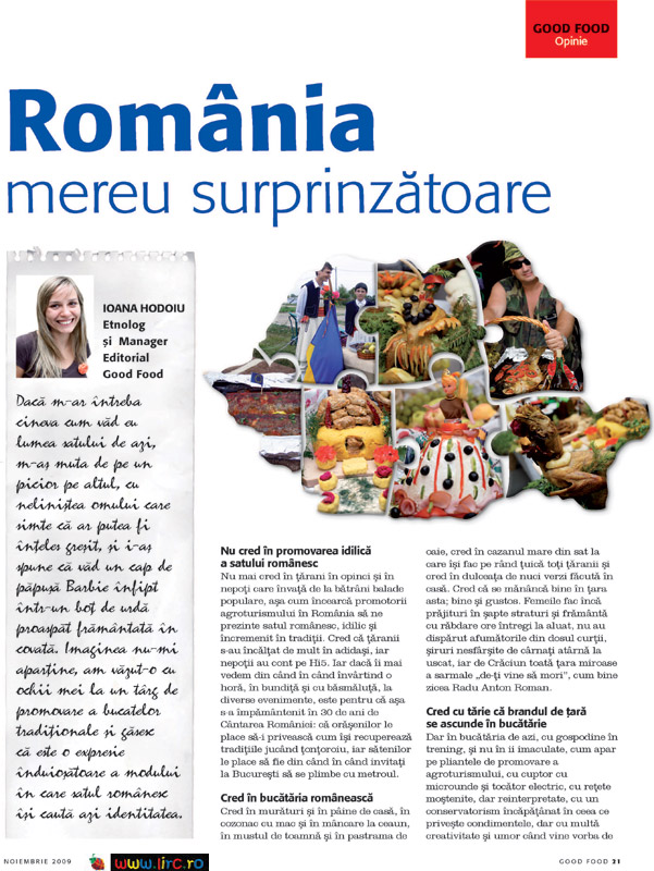 Good Food Romania ~~ Romania mereu surprinzatoare ~~ Noiembrie 2009