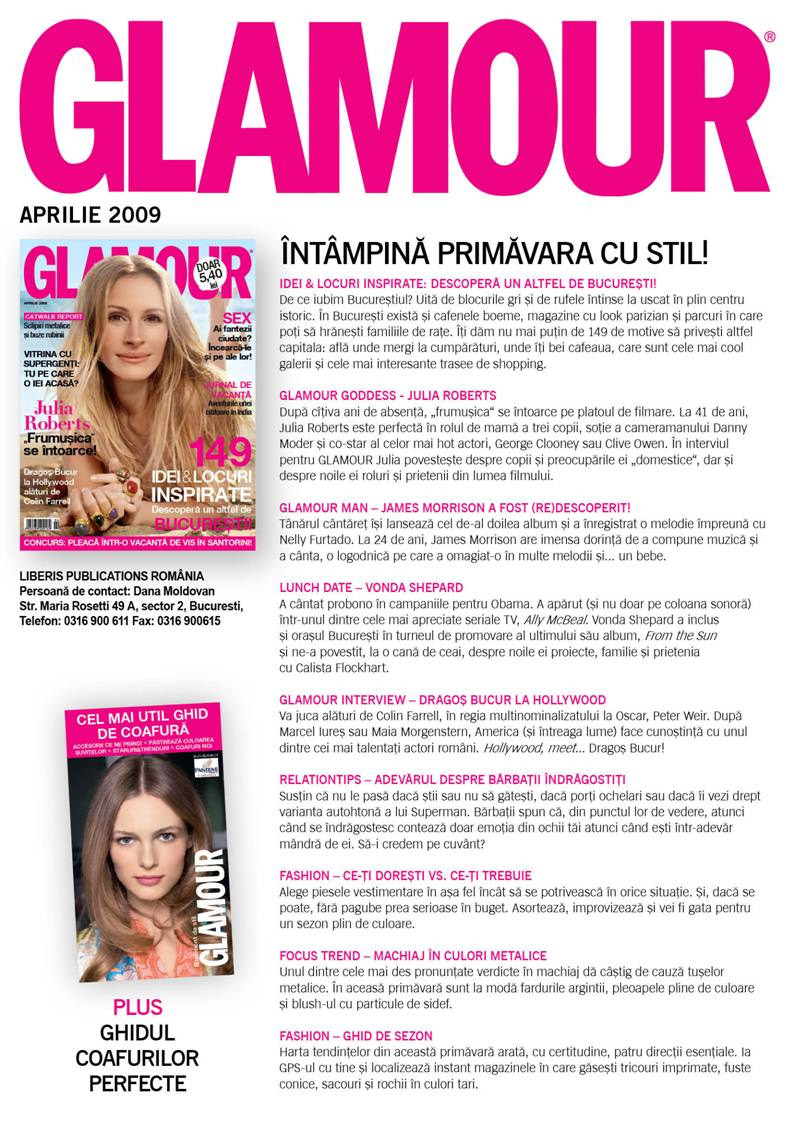 Promo :: Glamour Romania :: Julia Roberts :: Aprilie 2009