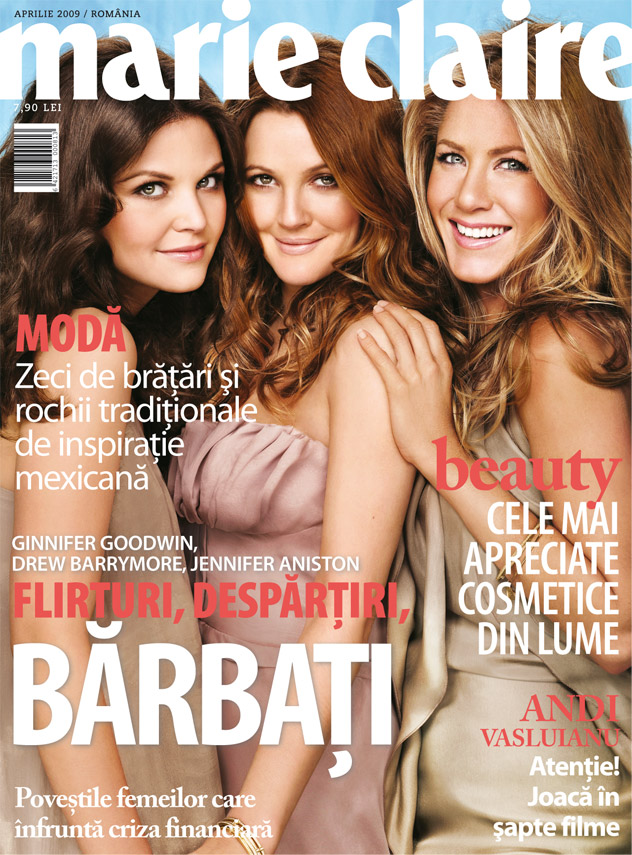 Marie Claire Romania :: Ginnifer Goodwin & Drew Barrymore & Jennifer Aniston :: Aprilie 2009