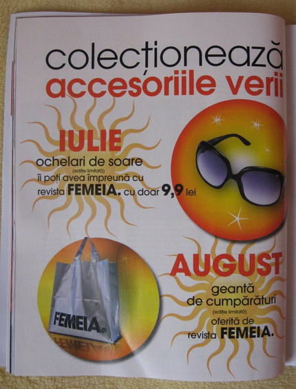 Promo cadou revista Femeia., August 2008