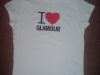 Tricou alb I LOVE GLAMOUR cadou la revista Glamour :: August 2009