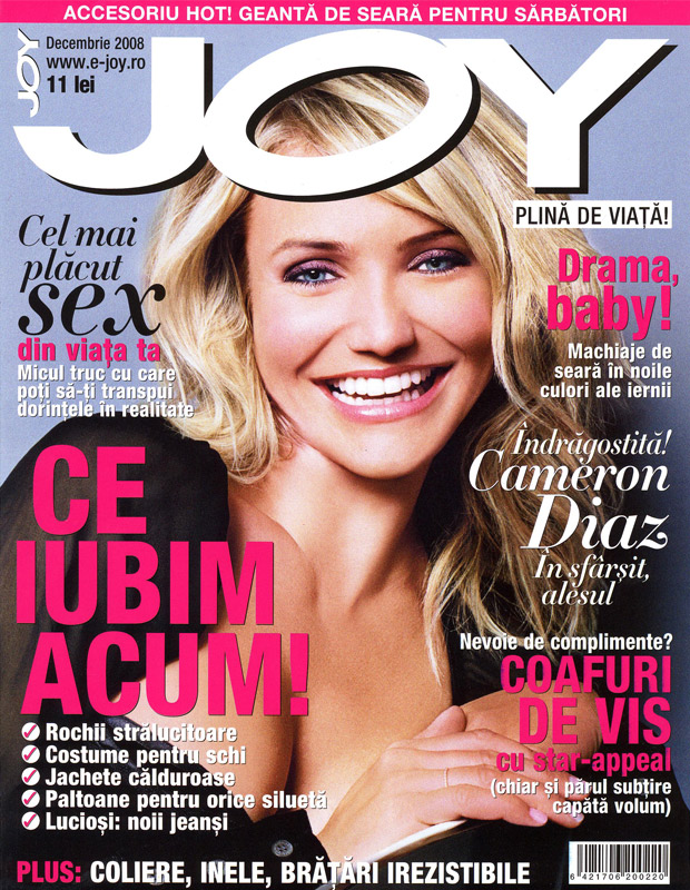 Coperta revistei Joy Romania, Decembrie 2008 (Coperta Cameron Diaz)
