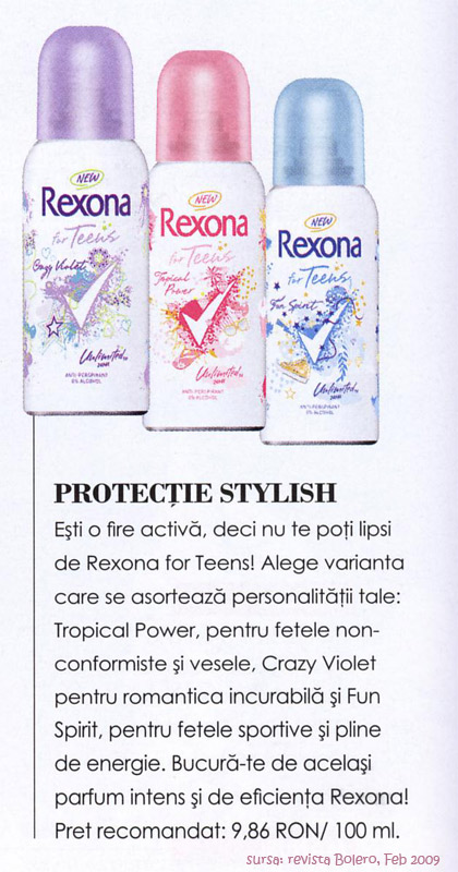 Rexona for Teens :: deodorantul cadou la revista Bolero :: Februarie 2009