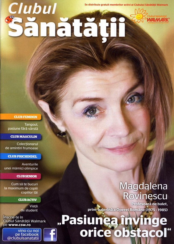 Revista gratuita Clubul Sanatatii Walmark ~~ Coperta: Magdalena Rovinescu ~~ Primavara 2011