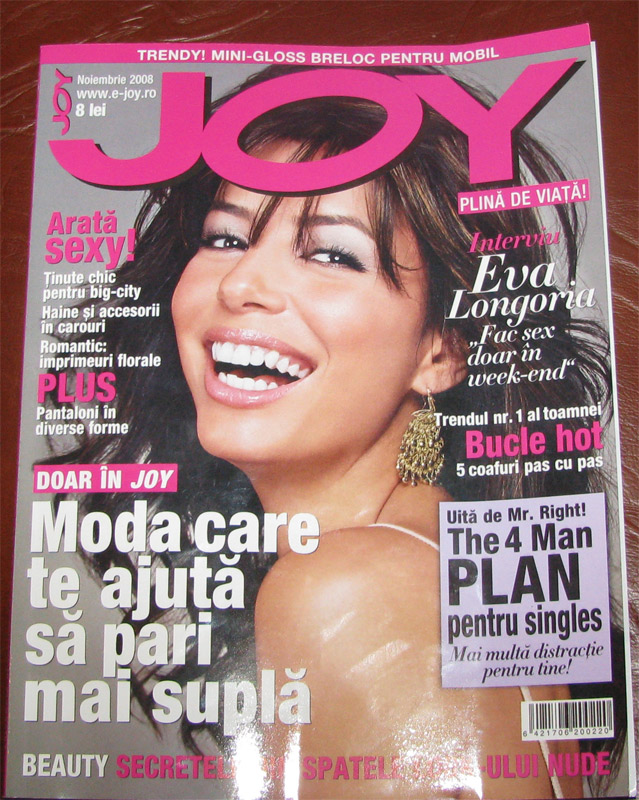 Coperta revistei Joy Romania, Noiembrie 2008