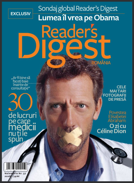 Coperta revistei Reader\'s Digest Romania, Noiembrie 2008