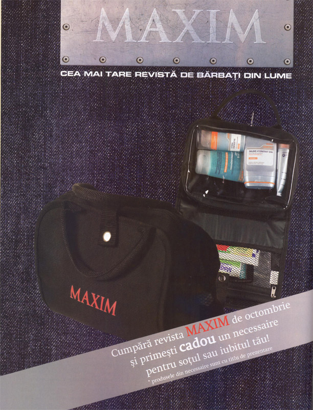 Promo cadou revista Maxim, Octombrie 2008