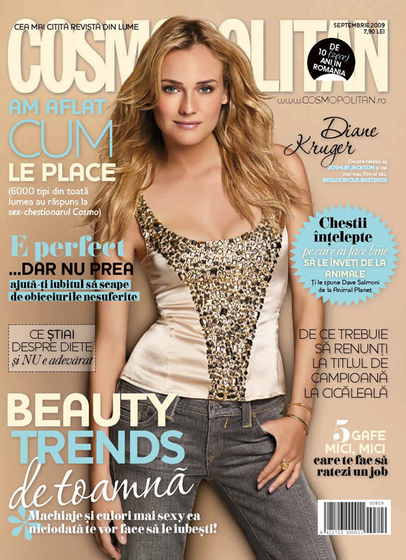 Cosmopolitan :: Cover girl Diane Kruger :: Septembrie 2009