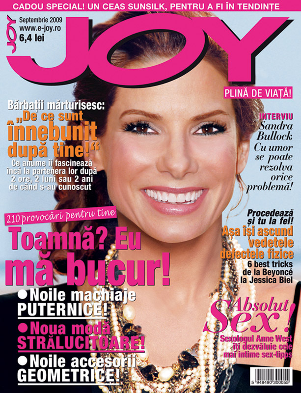 Joy :: Cover girl Sandra Bullock :: Septembrie 2009