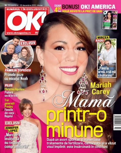 OK! Magazine Romania ~~ Cover girl: Mariah Carrey ~~ 19 Noiembrie 2010