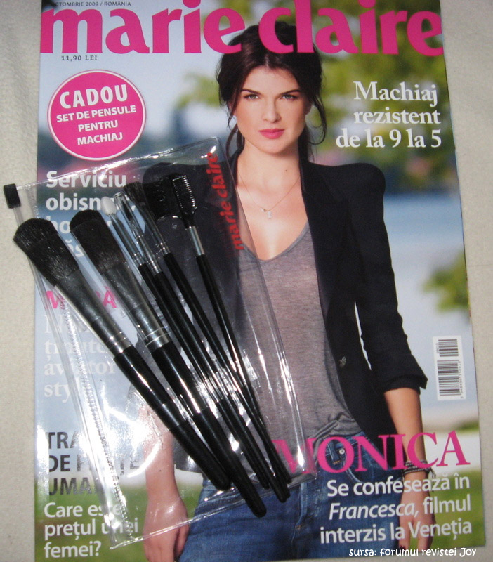 Marie Claire Romania ~~ Set 6 pensule pentru machiaj ~~ Octombrie 2009