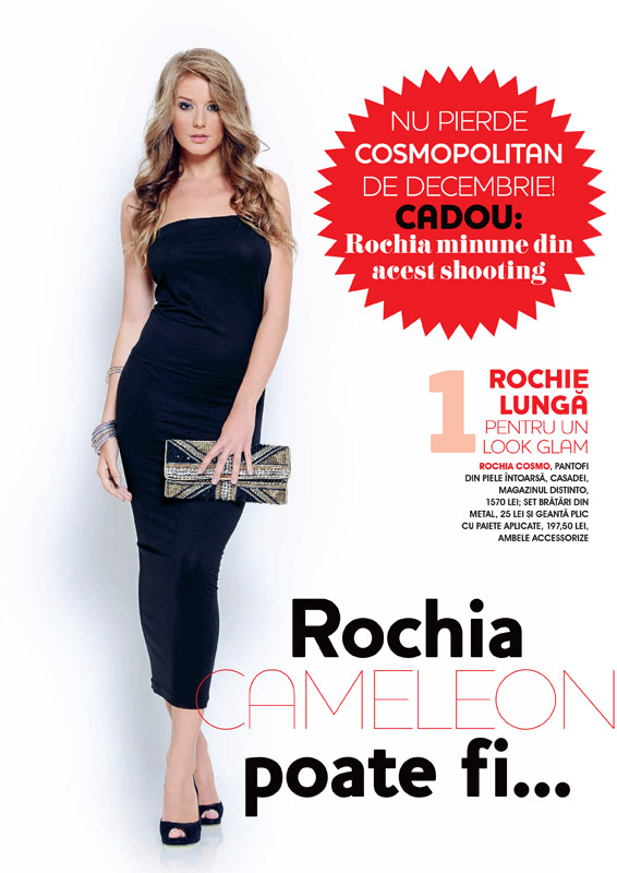 Promo rochia cameleon, cadou la Cosmopolitan editia Decembrie 2010