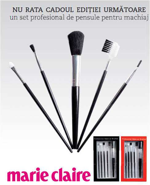 Promo setul de pensule pentru machiaj de la Marie Claire, editia Decembrie 2010