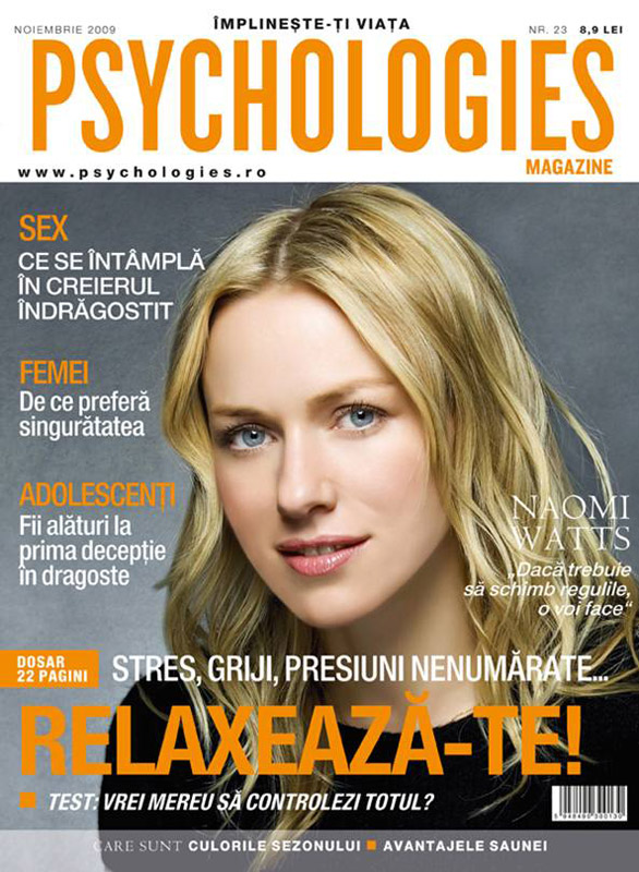 Pshychologies ~~ Cover girl: Naomi Watts ~~ Noiembrie 2009