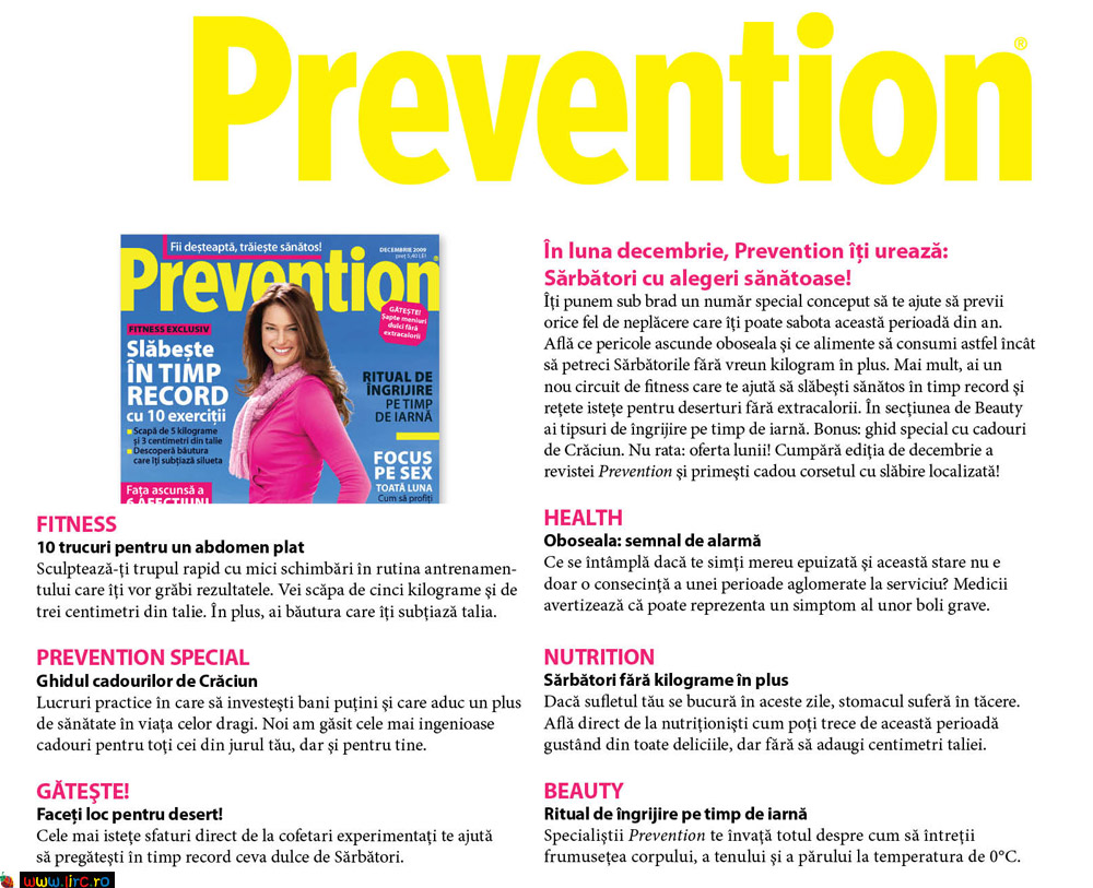 Prevention Romania ~~ Cuprinsul editiei de Decembrie 2009