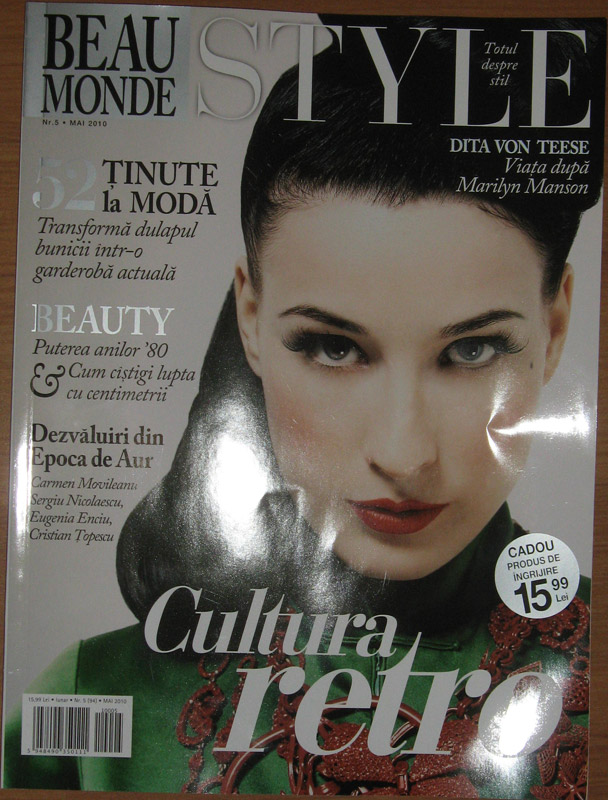 Beau Monde Style ~~ Cover girl: Dite von Teese ~~ Mai 2010