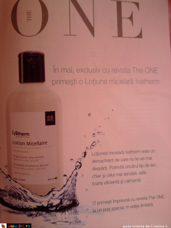 The OIne ~~ Promo cadou lotiune micelara Ivatherm ~~ Mai 2010