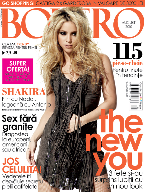 Bolero ~~ Cover girl: Shakira ~~ August 2010