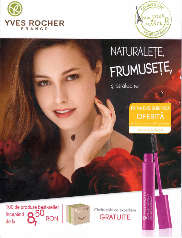 Brosura Yves Rocher: Naturalete, frumusete si Stralucire ~~ inserata in revistele aparute in Ianuarie 2012